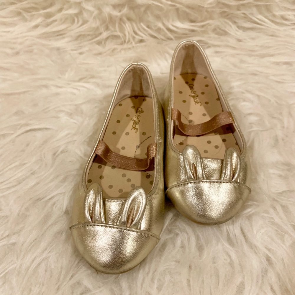 Cat and Jack gold bunny flats